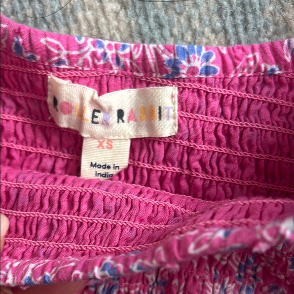 Roller Rabbit Pink Smocked Ruffled Blouse - Picture 2 of 3